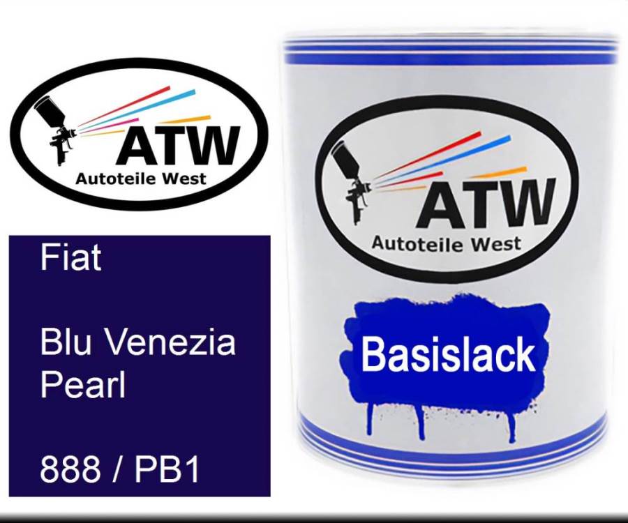 Fiat, Blu Venezia Pearl, 888 / PB1: 1L Lackdose, von ATW Autoteile West.